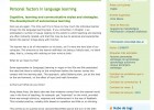 Personal factors in language learning | Recurso educativo 43700