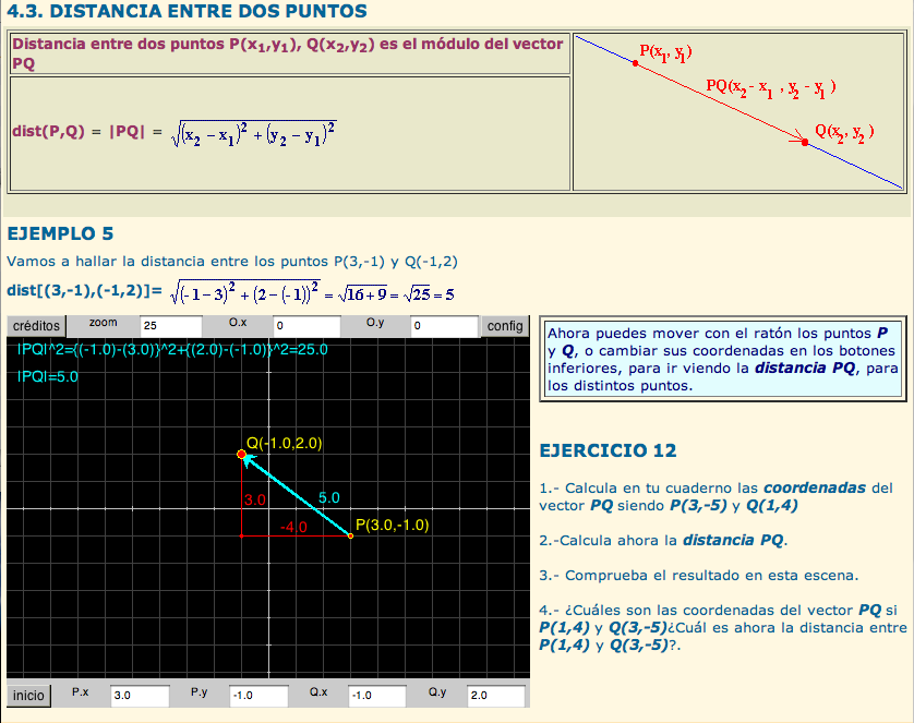 Distancias en el plano | Recurso educativo 91357