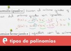 Tipos de polinomios | Recurso educativo 107804