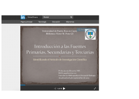 Fuentes Primarias, Secundarias y Terciarias | Recurso educativo 746397